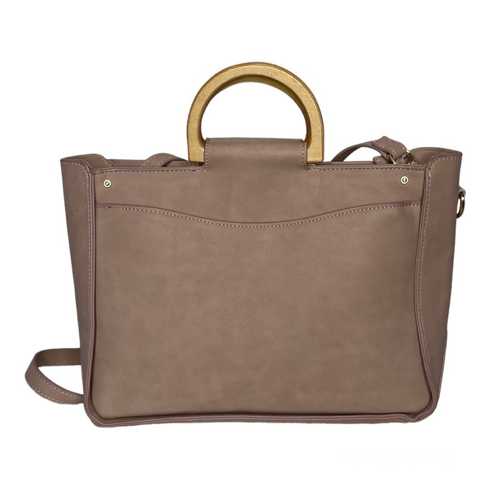 Abbie & Emmie neutral tan vegan leather shoulder bag purse